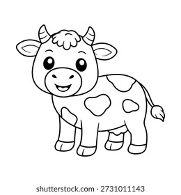 Cute cow standing facing viewer perfect for children usage