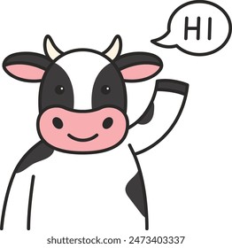 Cute cow sticker vector illustration