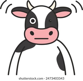 Cute cow sticker vector illustration