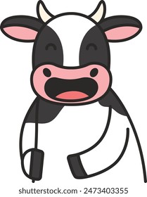 Cute cow sticker vector illustration