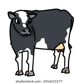 cute cow transparent background vector illustration