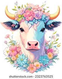 Cute Cow t-shirt design vector