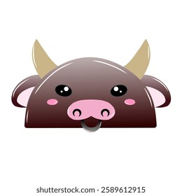 cute cow vector design, drawing cartoon cow face, drawing cow face easy and simple full color for kids