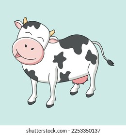 Cute cow vector design use for teaching tools, kids education, clasroom decor, etc