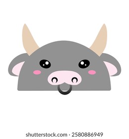 cute cow vector, drawing cartoon cow face, drawing cow face easy and simple full color. Cute bulls vector