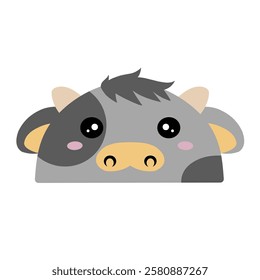 cute cow vector, drawing cartoon cow face, drawing cow face easy and simple full color