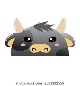 cute cow vector, drawing cartoon cow face, drawing cow face easy and simple full color. Cute bulls vector