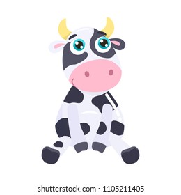 Cute cow vector illustration.