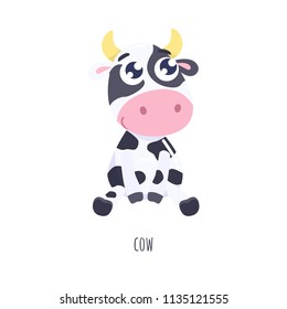 Cute cow vector illustration.