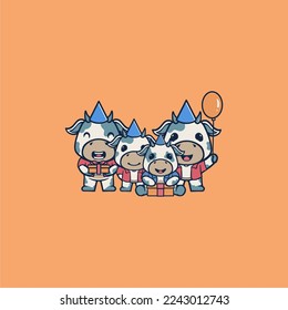 CUTE COW VECTOR NEW YEAR