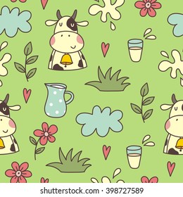 Cute cow vector print