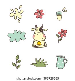 Cute cow vector print