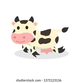 cute cow vector,animals illustration.vector cartoon for kids