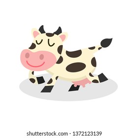 cute cow vector,animals illustration.vector cartoon for kids