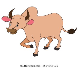 Cute cow walking cartoon vector illustration