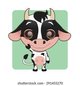 Cute cow waving