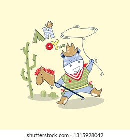 cute cowboy cartoon