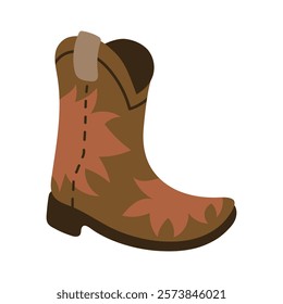 Cute Cowboy Shoes Vector Illustration - 01