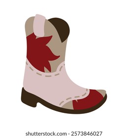 Cute Cowboy Shoes Vector Illustration - 05