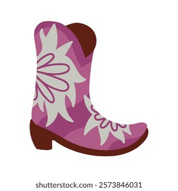 Cute Cowboy Shoes Vector Illustration - 07