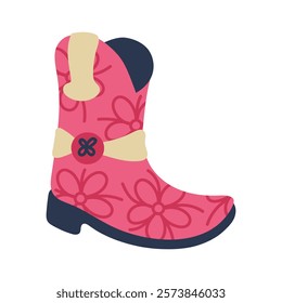 Cute Cowboy Shoes Vector Illustration - 10