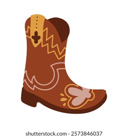 Cute Cowboy Shoes Vector Illustration - 02