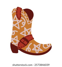 Cute Cowboy Shoes Vector Illustration - 03