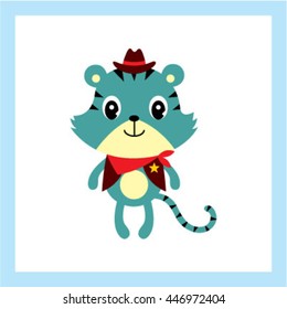 cute cowboy tiger card