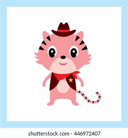 cute cowboy tiger card