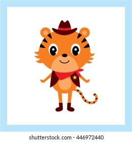 cute cowboy tiger card