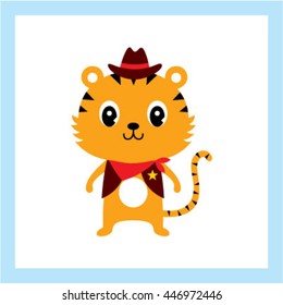 cute cowboy tiger card