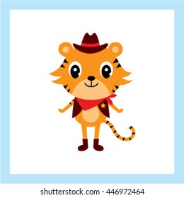 cute cowboy tiger card