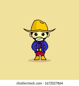 Cute Cowboy Vector Design Standout in front of you