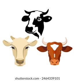 Cute cows of several colors


