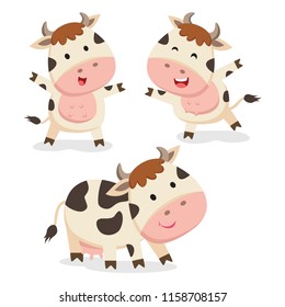 Cute cows vector