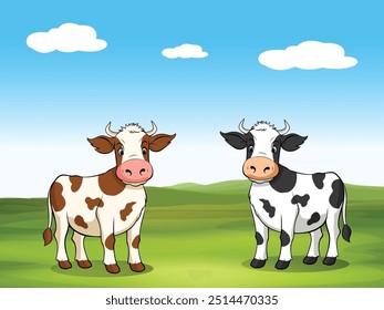  Cute Cows Vector illustration design