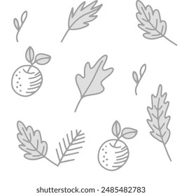 Lindo y acogedor patrón de otoño sin fisuras. Diseño de Vector gris repetitivo dibujado a mano para textil o fondo.