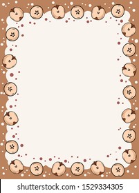 Cute cozy banner with cut in half apples elements. Autumn festive poster. Cute cartoon style template for agenda, planners, check lists, and stationery. Space for text