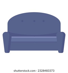 Cute cozy blue colored divan soga isolated on white background.Design interior 