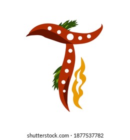 Cute and cozy Christmas letter vector. Isolated on white background for print, web, Christmas stationery. Festive graphics