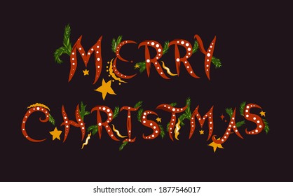 Cute and cozy Christmas letter vector. Isolated on white background for print, web, Christmas stationery. Festive graphics