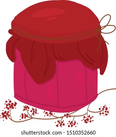 cute cozy hygge jam autumn and winter, vector illustration, design print and branding, poster, postcard, stickers