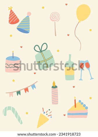 Cute and cozy multicolored selebration set