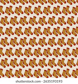 Meias acolhedoras bonitas Padrão sem emenda. Fundo Socks. Ilustrações de vetor.