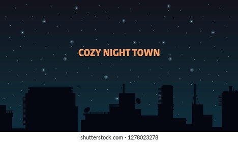 Cute cozy vector town. Classic style. Star. Banner, postcard, card,background.