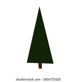 Cute and cozy winter and christmas fir-tree vector illustration. Isolated on white background for print, posters, packaging, cute stationery, stickers. Festive graphics