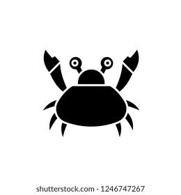 Cute crab black icon, vector sign on isolated background. Cute crab concept symbol, illustration 