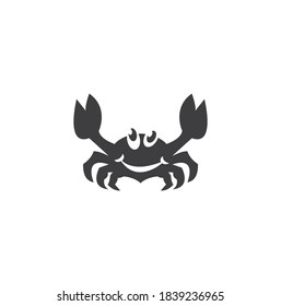 Cute crab black vector on a white background