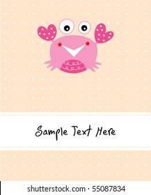 cute crab card
