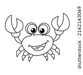 Cute crab cartoon coloring page illustration vector. For kids coloring book.